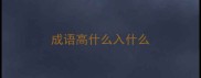 成语高什么入什么