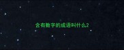 含有数字的成语叫什么