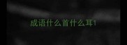 成语什么首什么耳