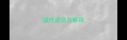 诚信成语与解释