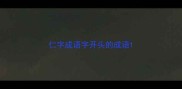 仁字成语字开头的成语