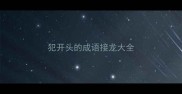 犯开头的成语接龙大全