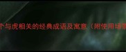 10个与虎相关的经典成语及寓意附使用场景