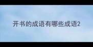 开书的成语有哪些成语