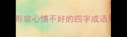 形容心情不好的四字成语