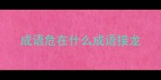 成语危在什么成语接龙