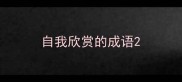 自我欣赏的成语