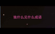 独什么见什么成语