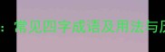 云鬟花颜常见四字成语及用法与历史渊源
