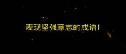 表现坚强意志的成语