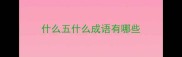什么五什么成语有哪些