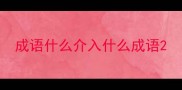 成语什么介入什么成语