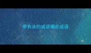 带有冰的成语哪些成语