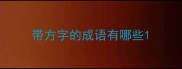 带方字的成语有哪些