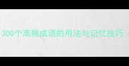零碎成语整理300个高频成语的用法与记忆技巧附分类详解