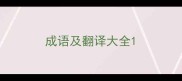 成语及翻译大全