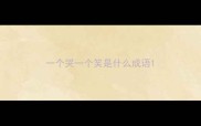 一个哭一个笑是什么成语