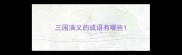 三国演义的成语有哪些
