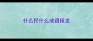 什么民什么成语接龙