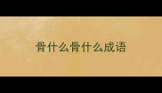 骨什么骨什么成语