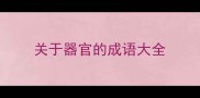 关于器官的成语大全