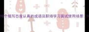 10个描写态度认真的成语及职场学习面试使用场景