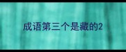 成语第三个是藏的
