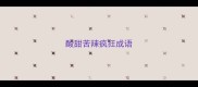 酸甜苦辣疯狂成语
