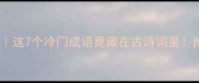 花落水流红这7个冷门成语竟藏在古诗词里附记忆口诀