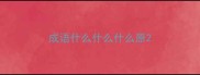 成语什么什么什么原