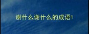 谢什么谢什么的成语