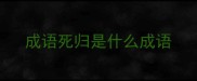 成语死归是什么成语
