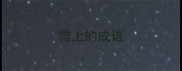 雪上的成语
