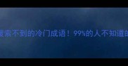 9999搜索不到的冷门成语99的人不知道的汉字玄机