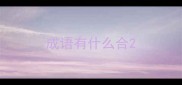 成语有什么合