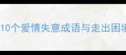 情场失意必读10个爱情失意成语与走出困境的心理学指南