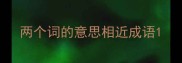 两个词的意思相近成语
