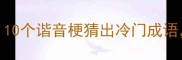 成语猜谜官样文章VS小偷10个谐音梗猜出冷门成语评论区接龙赢成语词典