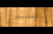 合作关系的成语