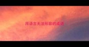 用语言无法形容的成语