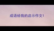 成语给我的启示作文