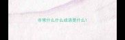非常什么什么成语是什么