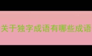 关于独字成语有哪些成语
