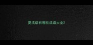 夏成语有哪些成语大全