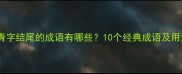 以青字结尾的成语有哪些10个经典成语及用法