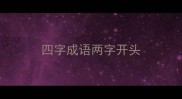 四字成语两字开头