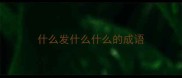 什么发什么什么的成语
