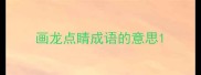 画龙点睛成语的意思
