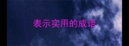 表示实用的成语