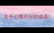 关于心情不好的成语